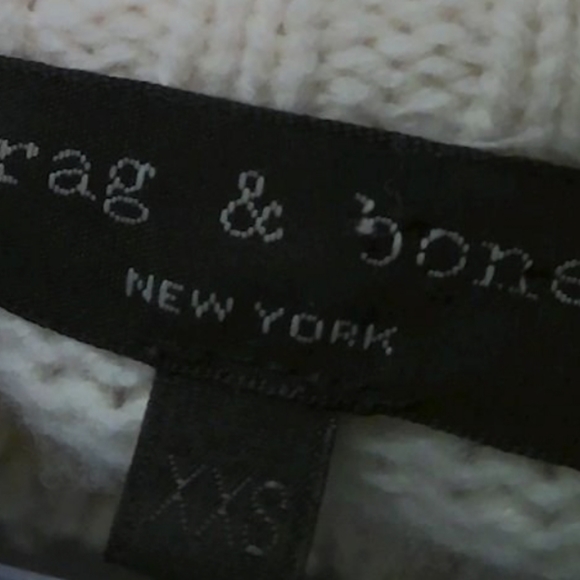 Rag & Bone tan white MERINO wool over-size sweater xxs cy - Picture 4 of 11